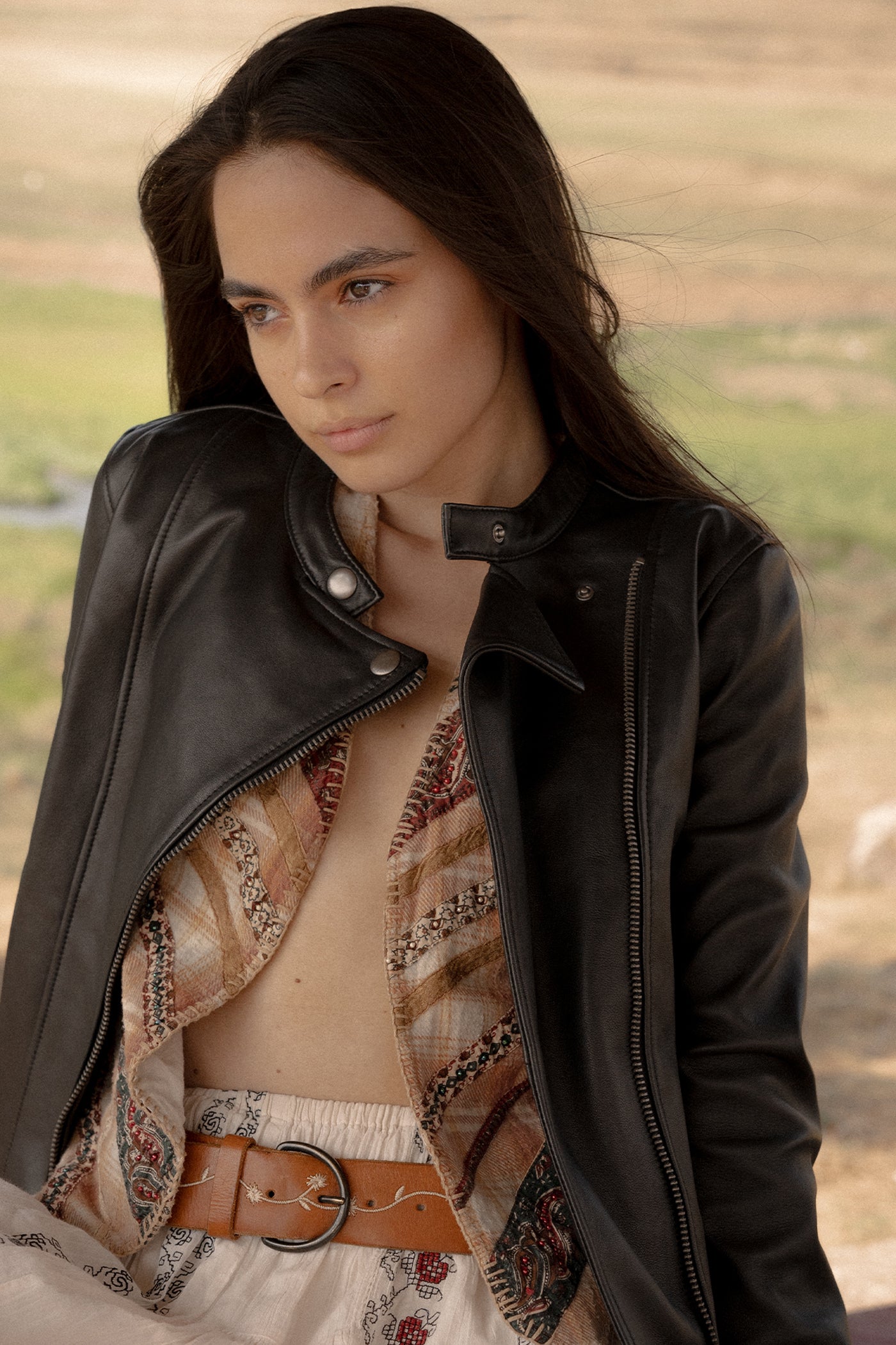 Heathe Leather Jacket - Image 5