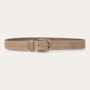 30mm Suede Belt W/ Contrast Stitching